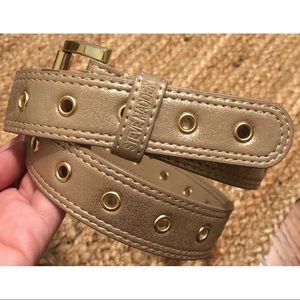 Steve Madden Metallic Champagne Belt